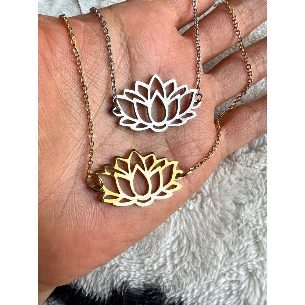 Stainless Steel Transformation Lotus Necklace